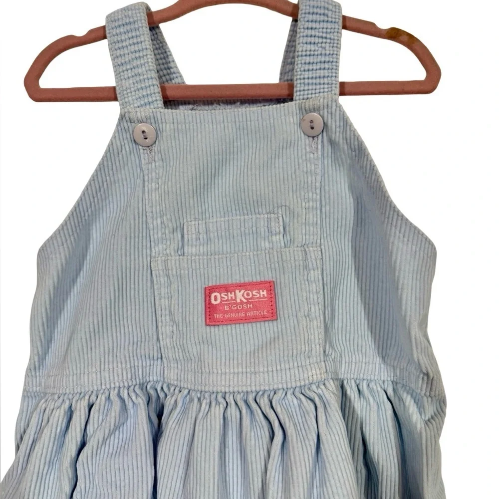 Vintage Oshkosh Corduroy Blue Overall Dress A Stitch in Time Made in USA 80s